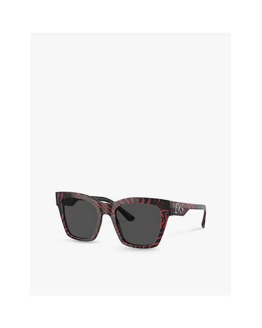 Dolce & Gabbana Gray Dg4384 Square-frame Acetate Sunglasses