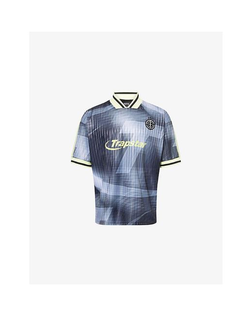 Trapstar Blue Hyperdrive Graphic-Print Woven Top for men