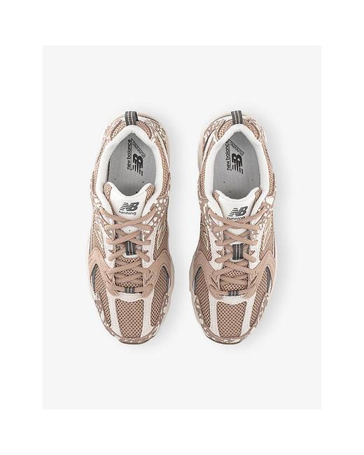 New Balance White Mr530 Leather And Mesh Trainers