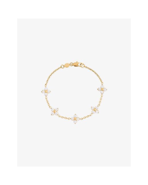 Indigo Lune Metallic Lumi Clover 18Ct- Plated Stainless-Steel Bracelet