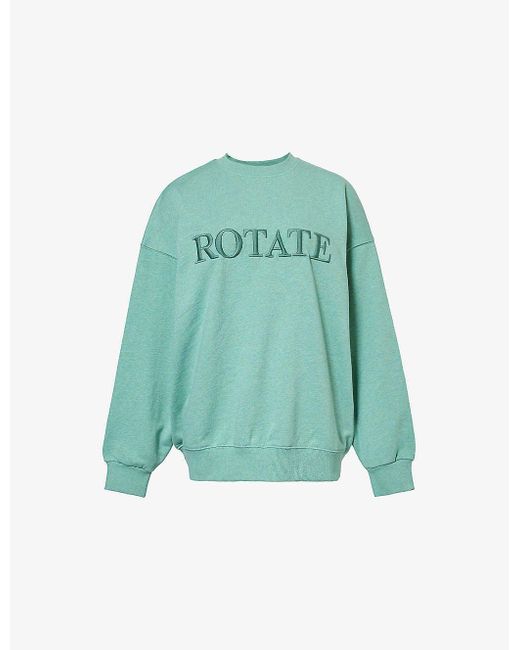 ROTATE SUNDAY Green Relaxed-fit Organic Cotton-jersey Sweatshirt