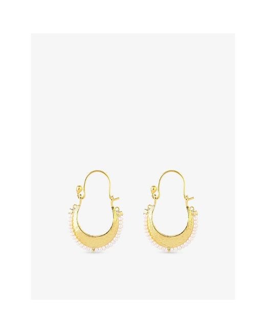 La Maison Du Couturier Metallic Ece London The Harmony 22Ct Vermeil And Pearl Earrings