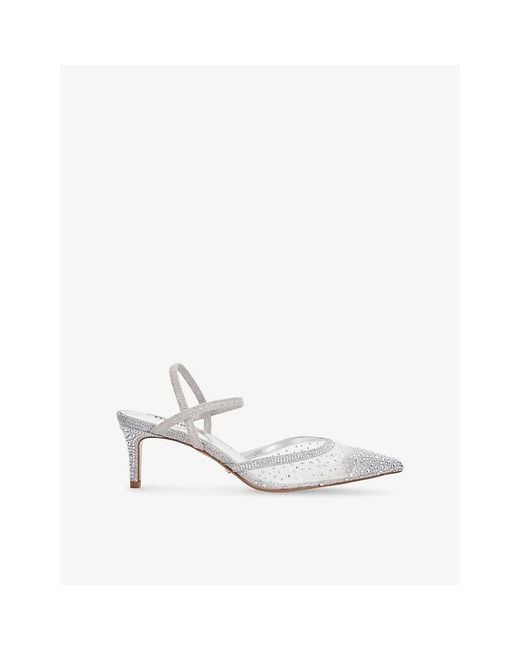 Dune White Charismatic Mesh Sling-Back Courts