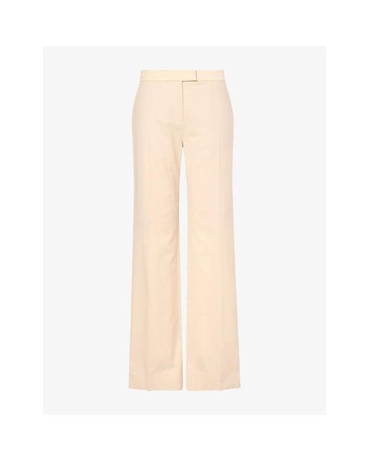 Zimmermann Natural Valiant Straight-Leg Wool Trousers