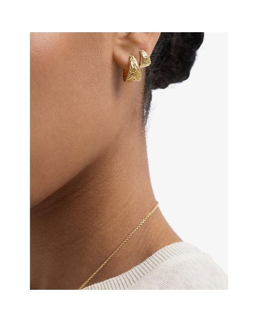 Astley Clarke Metallic Terra Tapered Scoop 18Ct- Plated Sterling- Huggie Earrings