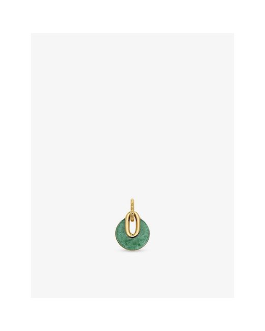 Monica Vinader Green Kate Young Gemstone 18Ct Vermeil And Aventurine Gemstone Pendant Charm