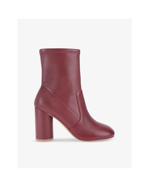 Kurt Geiger Purple Langley Heeled Leather Ankle Boots