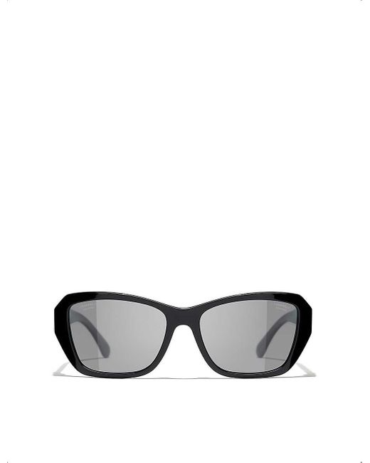 Chanel Gray Ch5516 Butterfly-frame Acetate Sunglasses