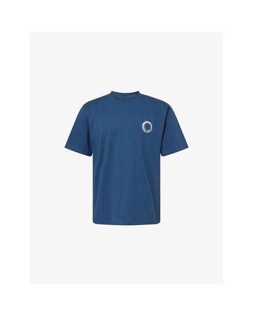 Daily Paper Blue Orbit Drift Graphic-Print Cotton T-Shirt for men