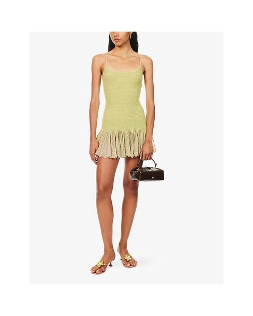Jaded London Yellow Isen Knitted Mini Dress