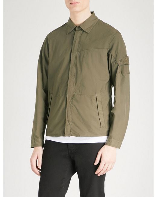 Stone Island Green Ghost Cotton-blend Overshirt for men