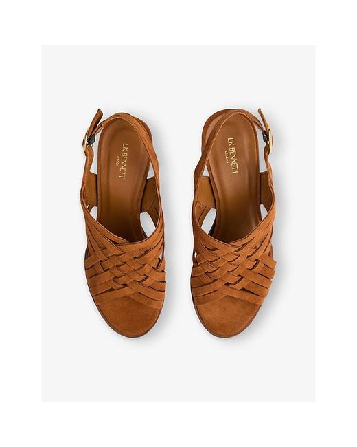 L.K.Bennett Brown Kacey Suede Heeled Sandals