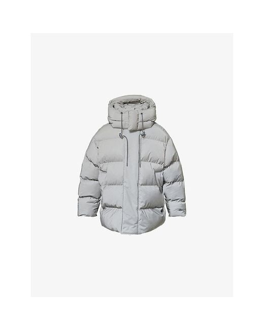 Lacoste Gray Oversized Reflective Shell-Down Puffer Jacket for men