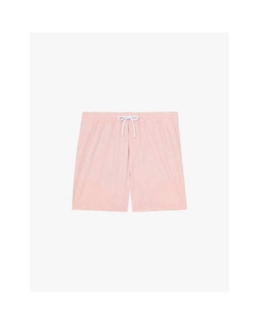 Reiss Pink Cliff Drawstring Swim Shorts for men