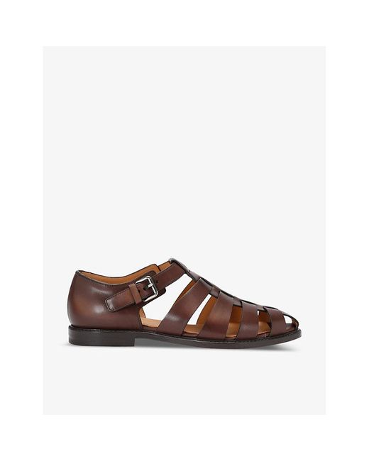 Church's Brown Fisherman Open Leather Sandals for men