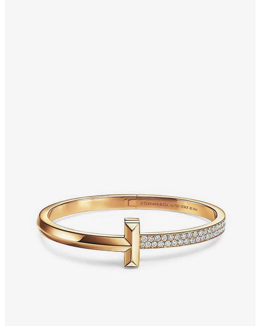 Tiffany & Co White T1 Medium 18ct Yellow-gold And 2.18ct Brilliant-cut Diamond Bracelet