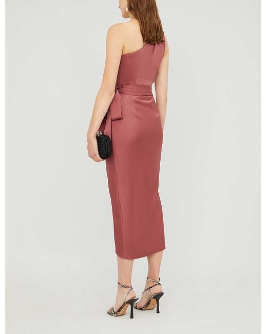 Ted Baker Gabie Oneshoulder Satincrepe Midi Dress in Pink Lyst