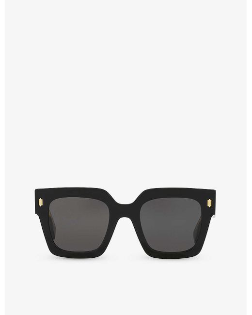 Fendi Black Fe40101i Roma Square-frame Acetate Sunglasses
