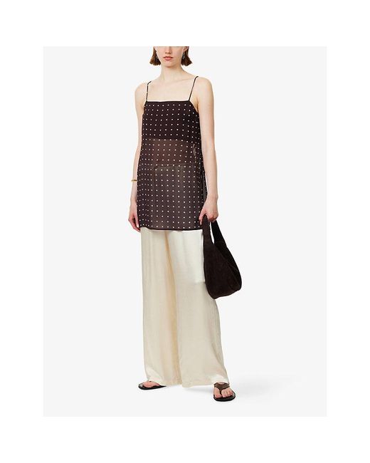 Dissh Purple Vanessa Sleeveless Spot Woven Cami Top