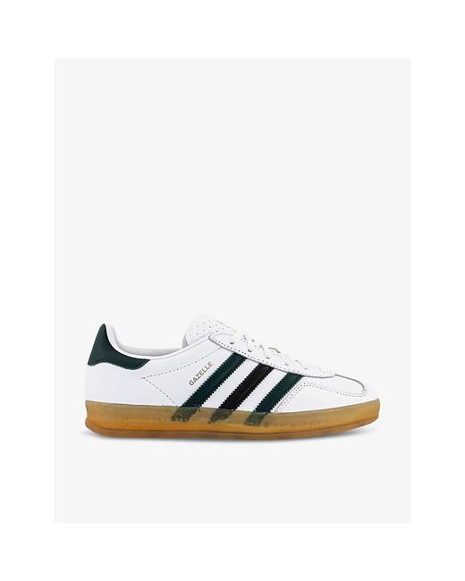 Adidas Blue Gazelle Indoor Brand-patch Leather Low-top Trainers