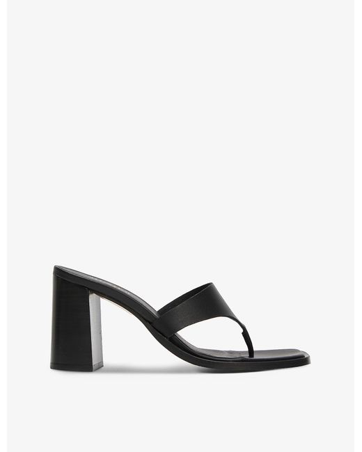 block heel leather mules