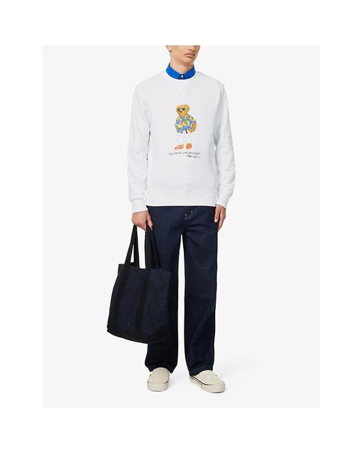 Polo Ralph Lauren White Bear-print Regular-fit Cotton-blend Sweatshirt for men