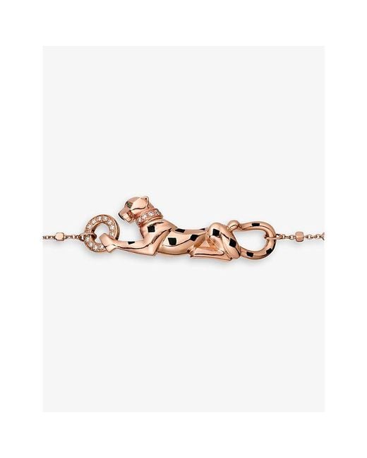Cartier Metallic Panthère De 18Ct Rose- Tsavorite Garnet And 0.07Ct Diamond Bracelet
