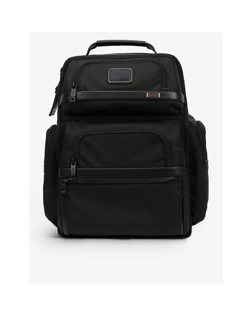 Tumi Black Logo-patch Woven Backpack for men