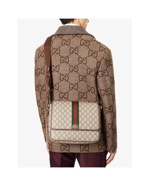 Gucci Multicolor Monogram-pattern Coated-canvas Cross-body Bag for men