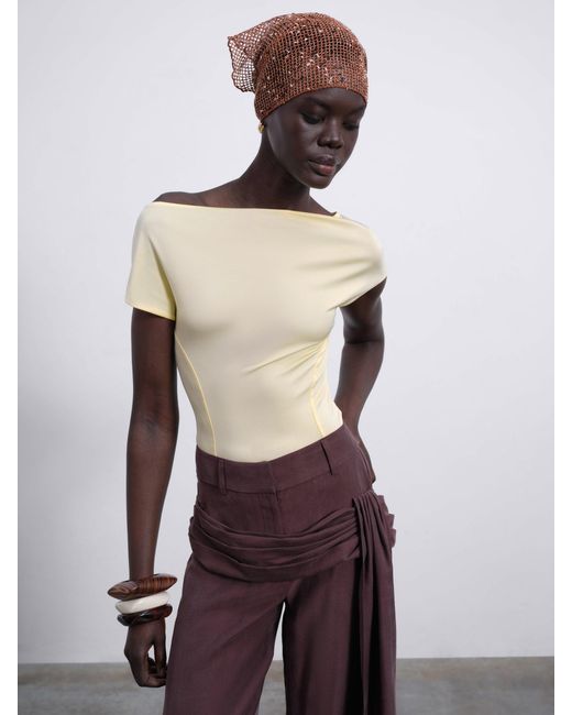Sélone Yellow Aureon Cut-Out Bodysuit