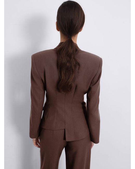 Sélone Brown Oris Asymmetric Tailored Blazer