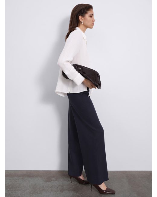 Sélone White Lorin Asymmetric Stripe Shirt
