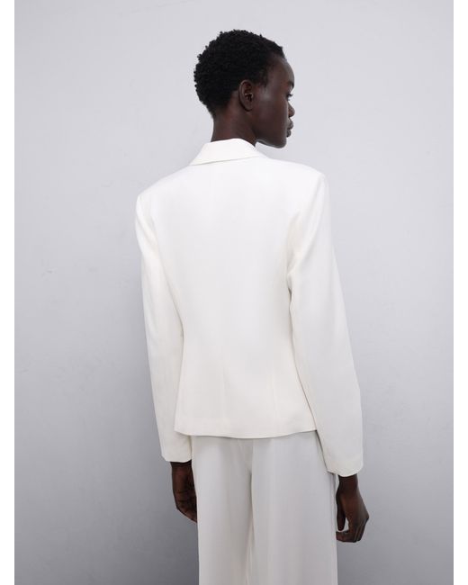 Sélone White Nore Asymmetric Wrap Blazer