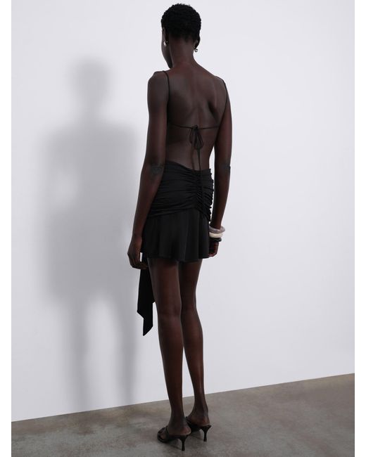 Sélone Black Aris Draped Open-Back Dress