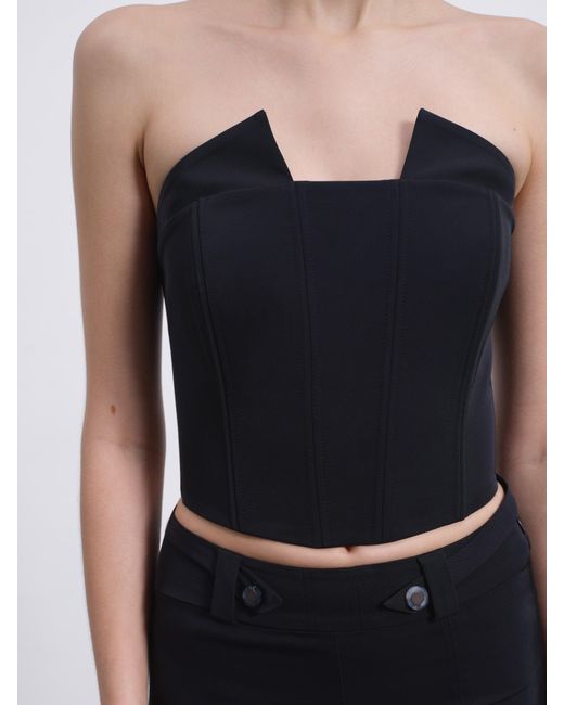 Sélone Black Sylvie Contrast Panel Corset Top