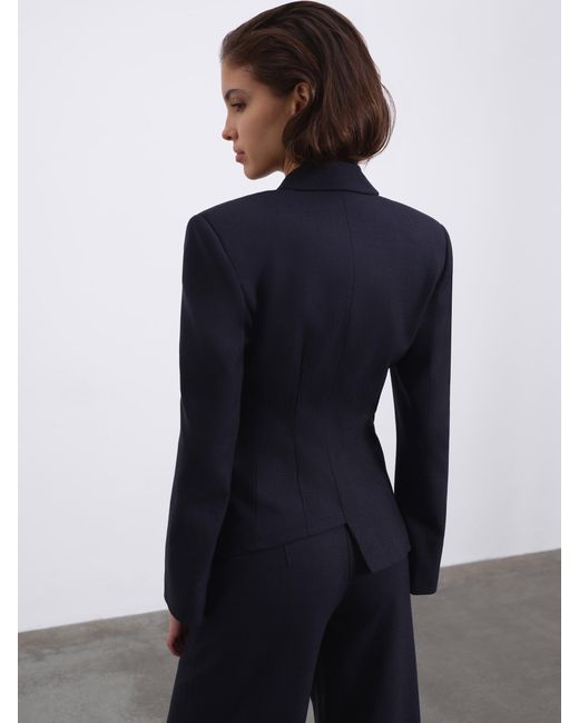 Sélone Blue Maren Asymmetric Tailored Blazer
