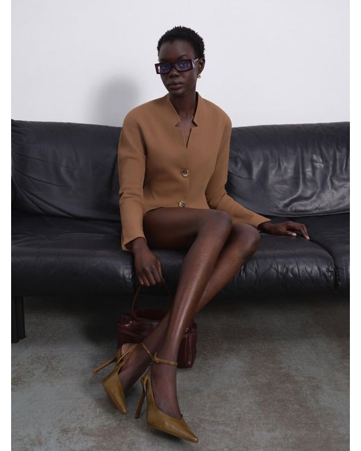 Sélone Brown Eron Sculpt Blazer