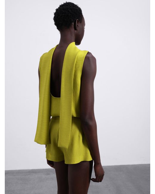 Sélone Green Selis Scarf-Tie Top