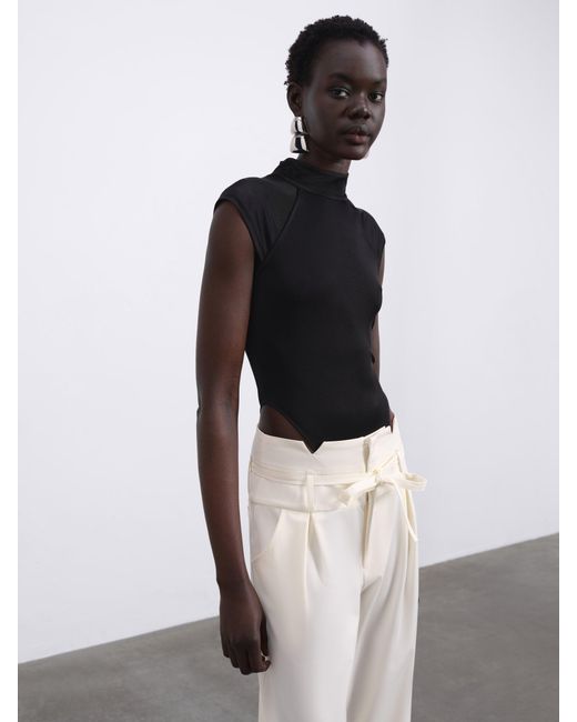 Sélone Black Arin High-Neck Bodysuit