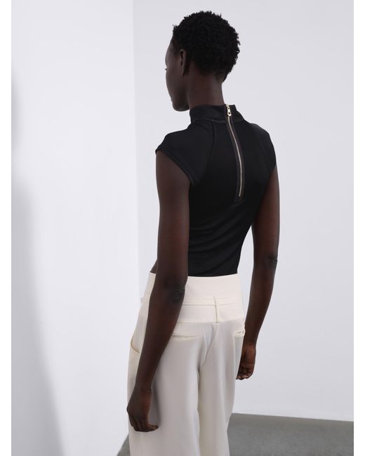 Sélone Black Arin High-Neck Bodysuit