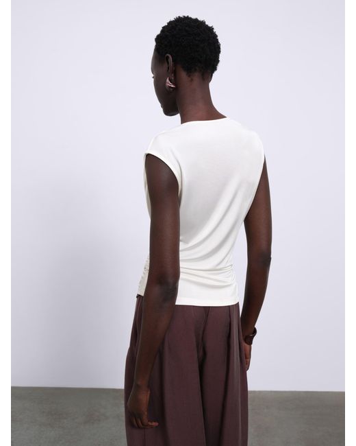 Sélone White Ylune Liquid Drape Top