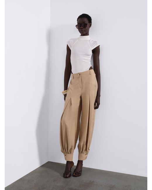 Sélone Brown Nessa Pleated Balloon Trousers