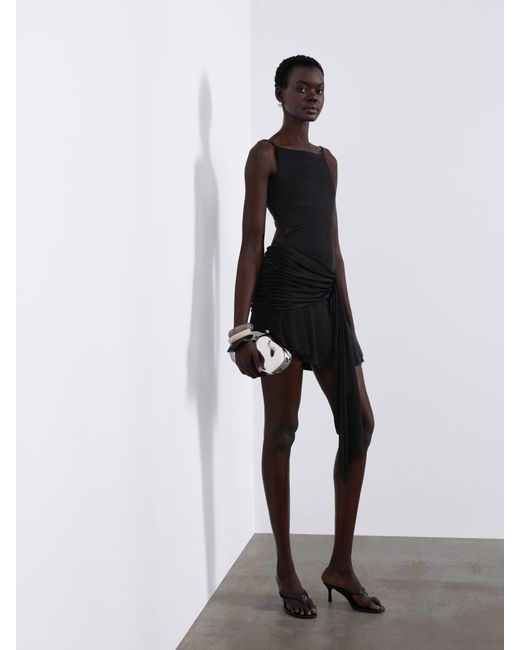 Sélone Black Aris Draped Open-Back Dress