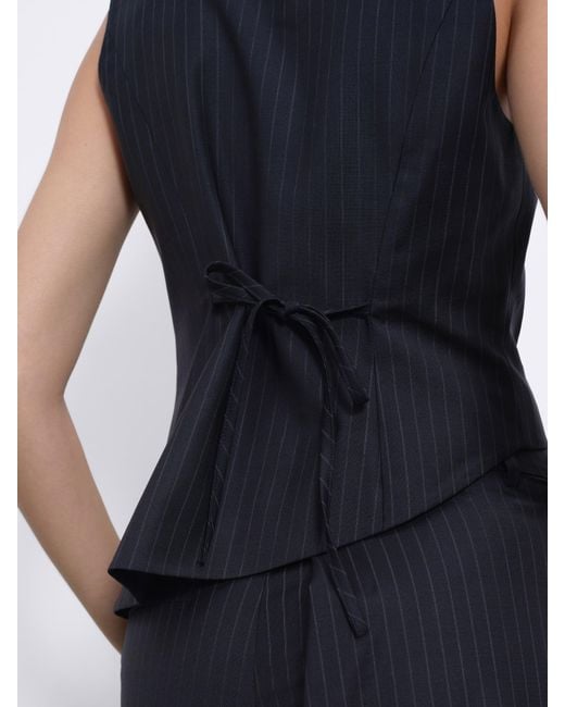Sélone Blue Noira Asymmetric Tie Vest