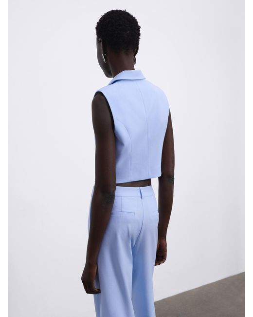 Sélone Blue Aura Slit Tailored Vest