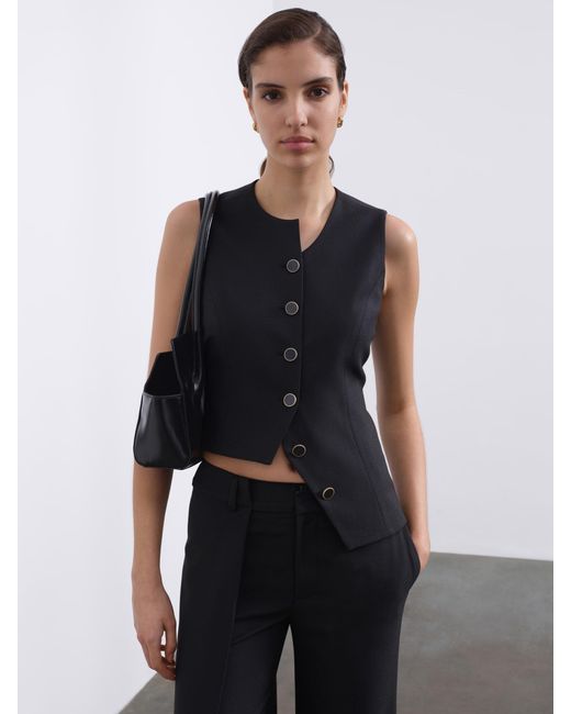 Sélone Black Calin Asymmetric Tie Vest