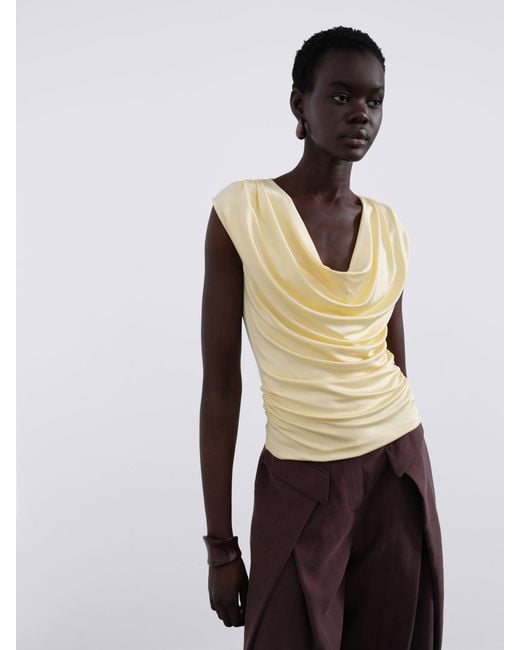 Sélone Yellow Ylune Liquid Drape Top