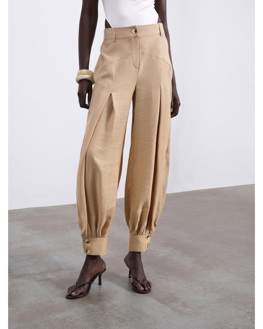 Sélone Brown Nessa Pleated Balloon Trousers