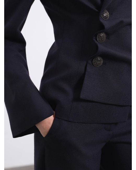 Sélone Blue Maren Asymmetric Tailored Blazer