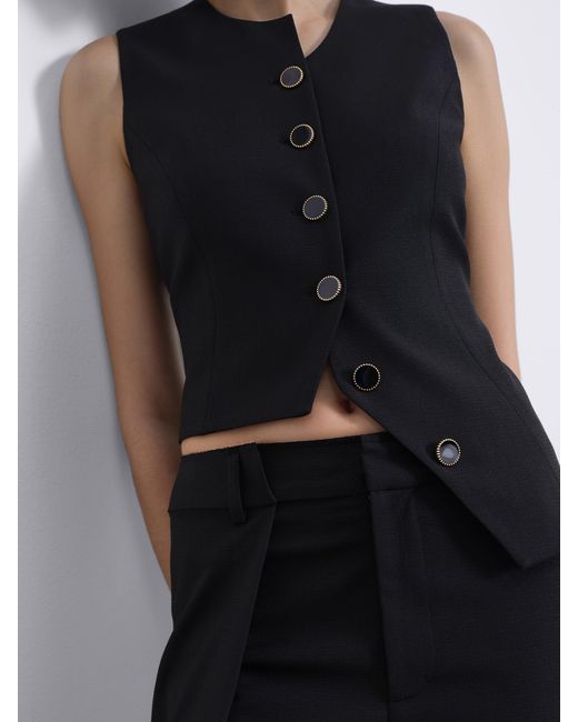 Sélone Black Calin Asymmetric Tie Vest